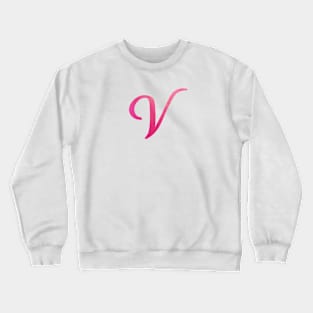 Letter V Monogram, Pink Color Personalized Design Crewneck Sweatshirt